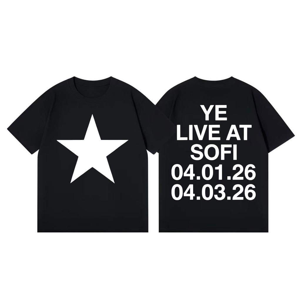 Rapper Kanye West Tour 2026 Merch T-shirt Unisex Moda Donna Hip Hop Manica Corta T-shirt Cotone Alta Qualità T-shirt Oversize