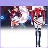 Conjunto de Fantasia Cosplay Ahri 2xko Conjunto de Várias Peças Vestido de Cetim Calça de Camada Dupla Para Role Play de Anime Convenções de Halloween