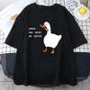 Peace Was Never An Option Prints Men T-Shirt Funny Ducks Short Sleeve Cotton Tee Casual Loose Tops Man T-Shirts Street Clothing#Color