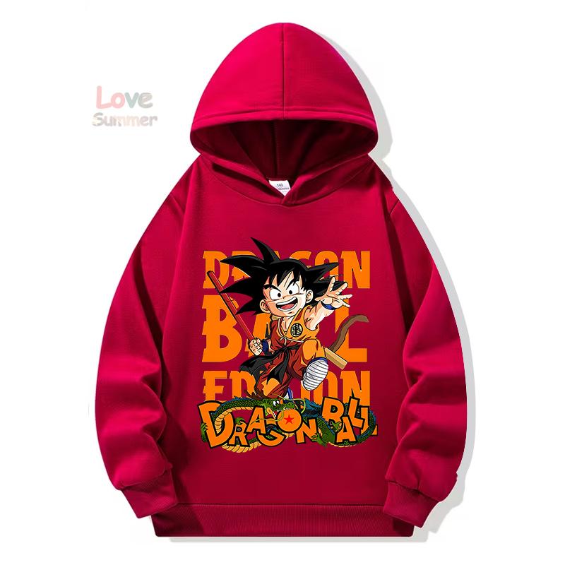 Anime hoodie 3-14 Years Kids DragonBall Clothes Goku Hoodie Boys Girls Sporty Ideal Daily Outdoor Wear Boys Hooded Sweatshirt