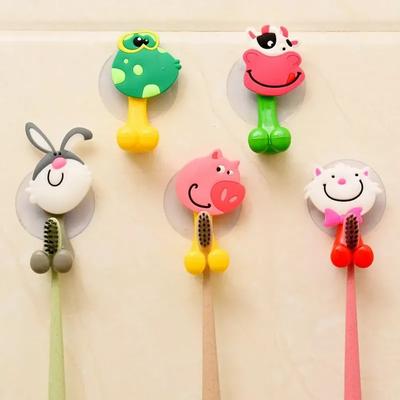 Cartoon Sucker Toothbrush Holder Suction Hooks Multifunctional Animal Suction Cup Children Bathroom Set Accessories Eco-Friendly