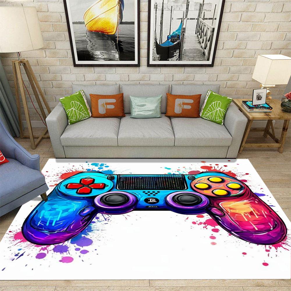 Gamer Rug Children's Room Carpet Cool Game Controller Door Mat Teens Dorm Hippie Style Mat  Home Living Room Bedroom Floor Mat