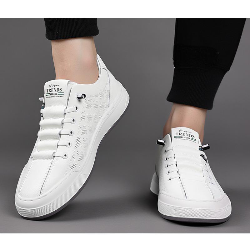 Fashion New Cowhide Hollow Platform Shoes for Man Designer Casual Soft Sole Male Sports Shoes Fashion Spring Autumn Sports Man Shoes
