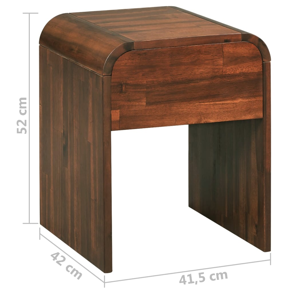 Bedside Tables Nightstand 41.5X42x52 Cm Solid Acacia Wood