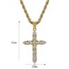 Hot-selling Hip Hop Jewelry Titanium Steel Gold-plated Zircon Cross Pendant Necklace