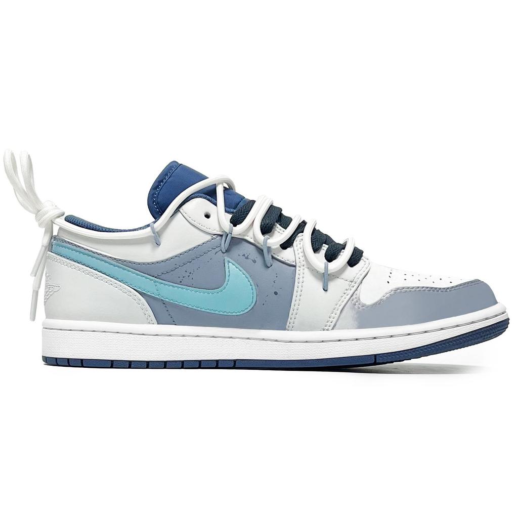 Jordan 1 Aurora Rift Abrasion Resistant Low top Vintage Basketball Shoes Men's Light Blue 553558-414(Team285-)