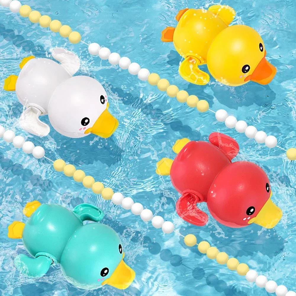 Baby Bath Bathroom Shower Clockwork Swimming Children Play Water Cute Little Duck Kid Bathroom Bathing Bathtub Floating Toys