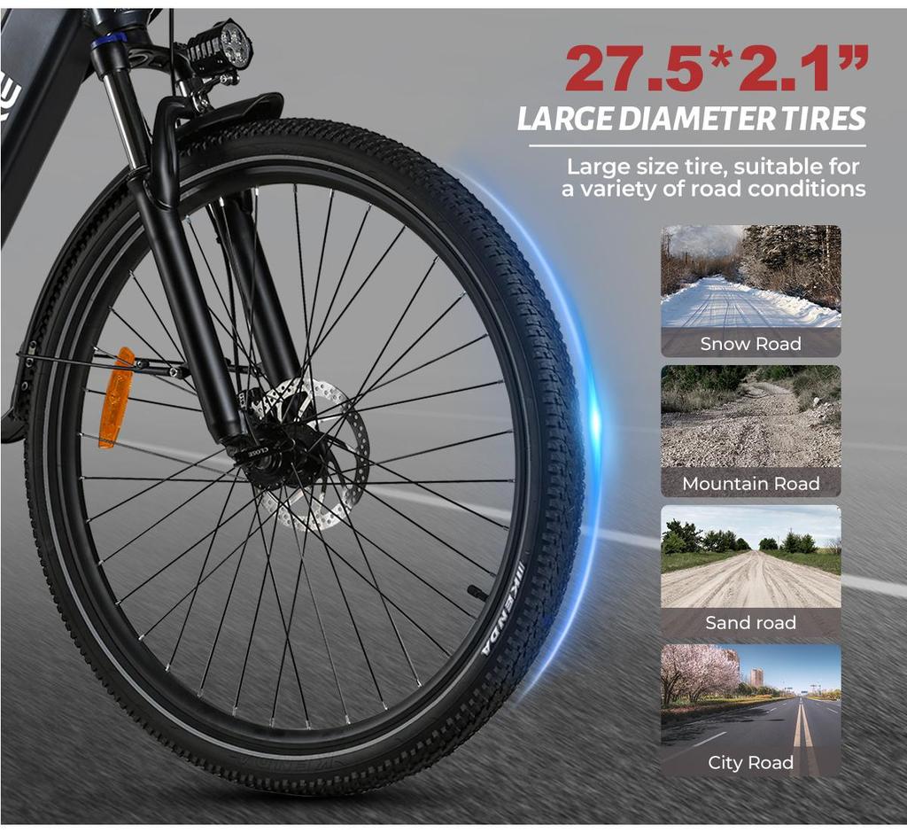 Samebike RS-A01 Pro Elektrofahrrad für Erwachsene Mountainbike 500W 36V 15Ah Lithiumbatterie City E-Bike