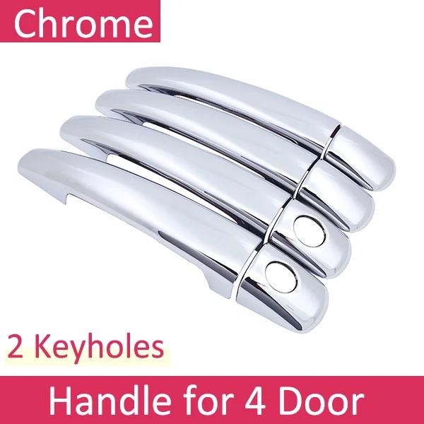 Black Carbon Fiber Car Handle Or ABS Chrome Door Handles Cover for Peugeot 208 MK1 2012~2018 Car Accessories Styling GTI Active