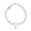 Tandy Women'S Emblem Pendant Link Chain Bracelet Tdb503S Silver