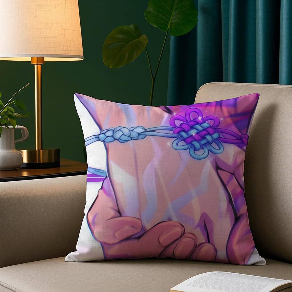 

K-pop D-Demon H-Hunters Pillow Case Short Plush Print Cushion Cover Square Throw Pillow Covers Sofa Home Decor 12x12Inch