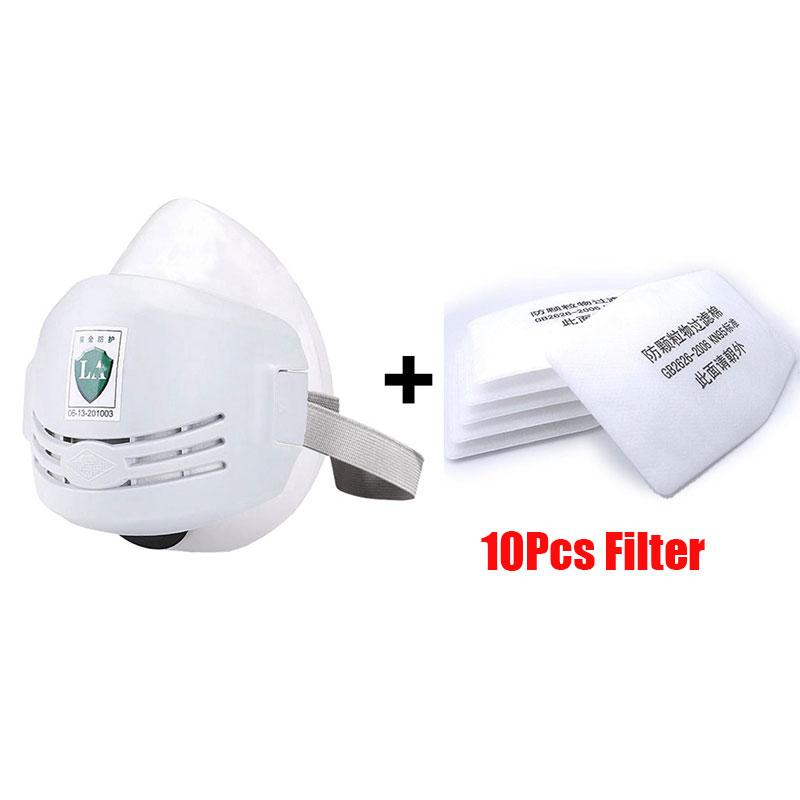 Reusable Washable Dust-proof Mask Respirator Half Face Anti Haze Fog Safety Construction Grinding And 1201 Filter Accessory