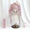 Kawaii Lolita Roman Locken Perücke mit doppelten Zöpfen Langes spiralförmiges lockiges Kunsthaar für Anime Cosplay Kostüm