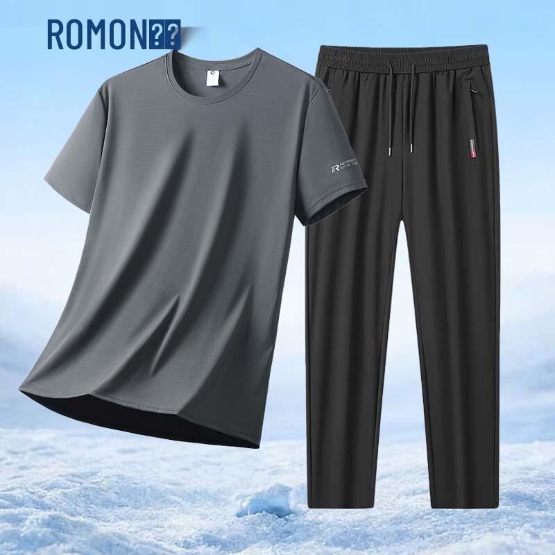 ROMON Men s Ice Silk Sport Casual Set 8XL