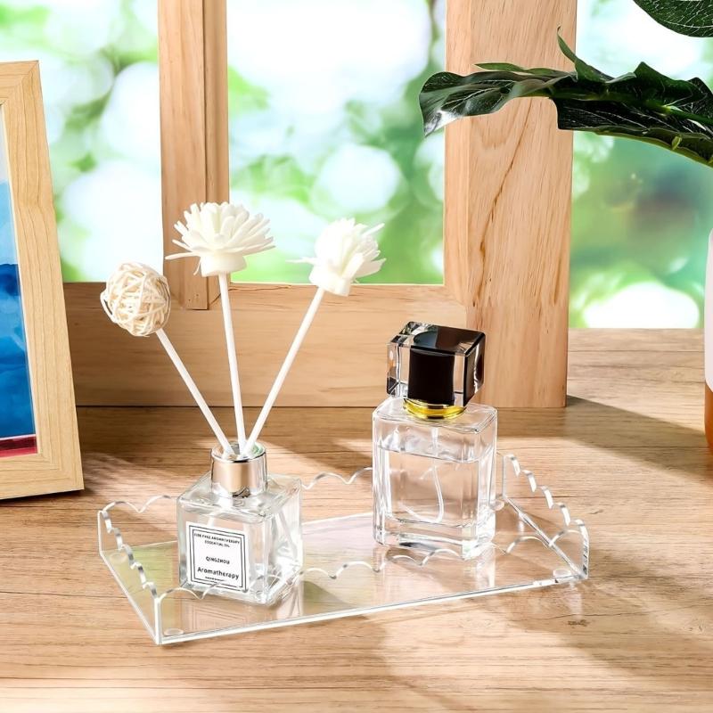 Wellen-Design Acryl Badezimmer-Organizer Tablett Wasserdichte Aufbewahrung für Arbeitsplatten-Zubehör