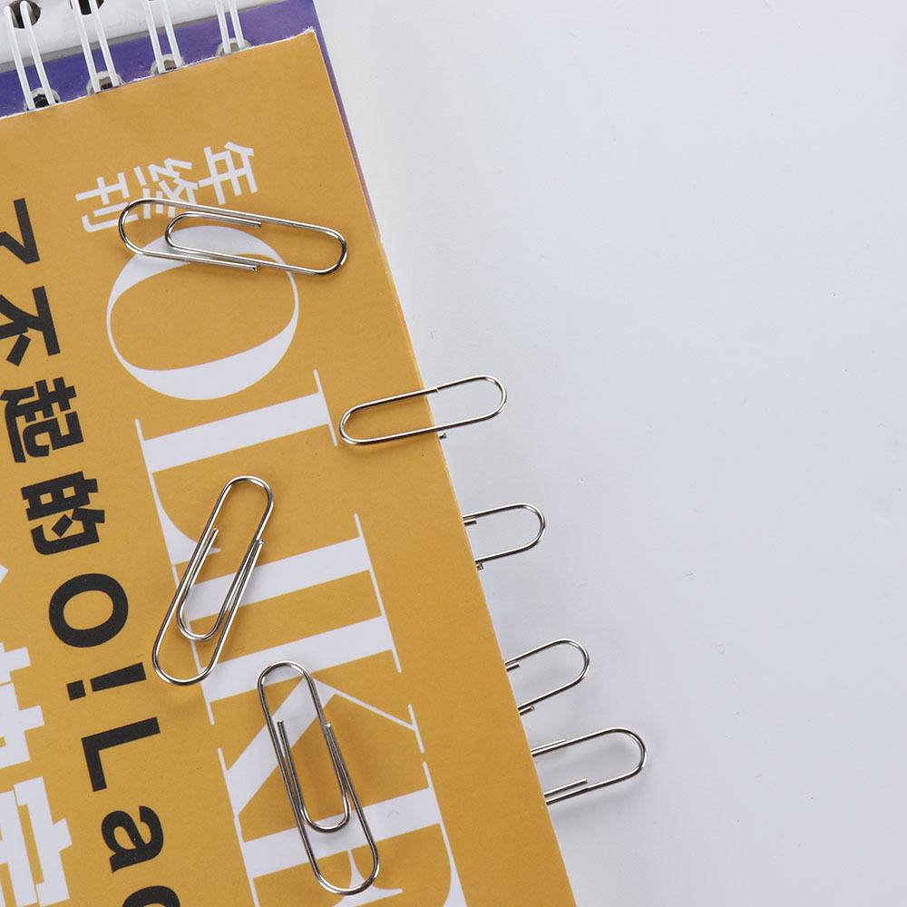 Nickel-Plated Silver Paper Clips, 28mm, Rust-Proof Binder Clips, Creative Office Bookmarks