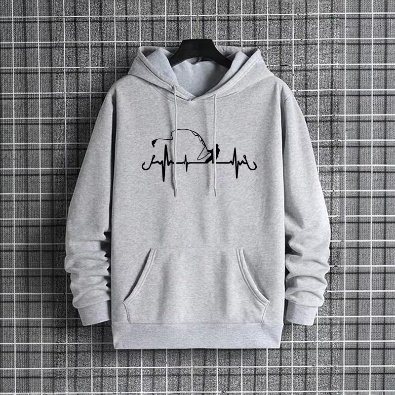 Fishman Print Hoodies for Man Autumn Winter Hot Sale High Quality Hooded Sweatshirt Home Outdoor Casual Sport Warm Pullover