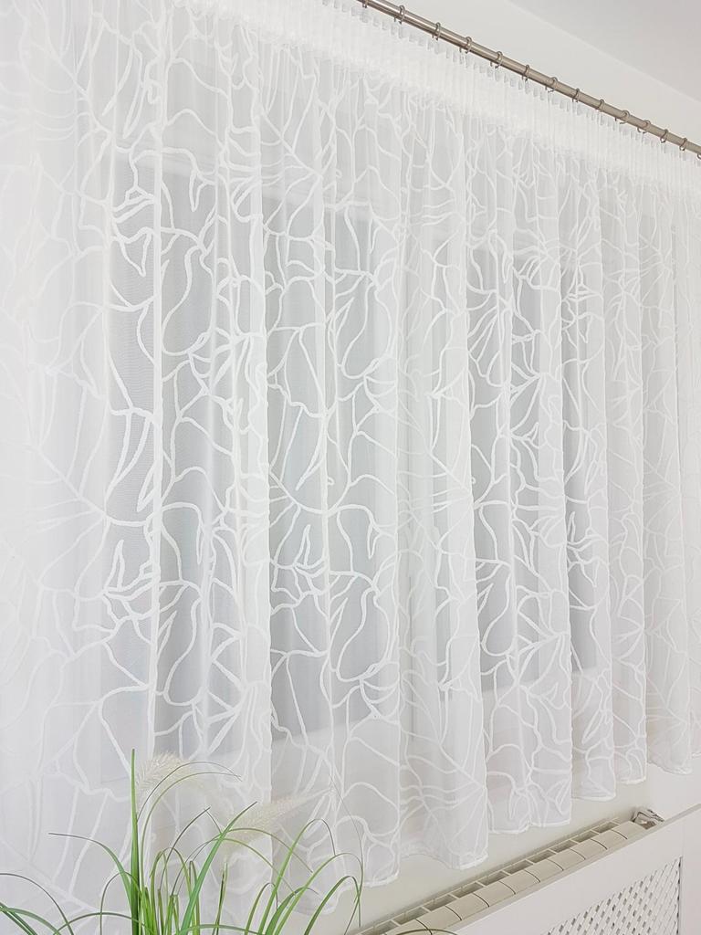 Ready-made curtain 300x145 cm with a 3D relief pattern on a tape with a tunnel