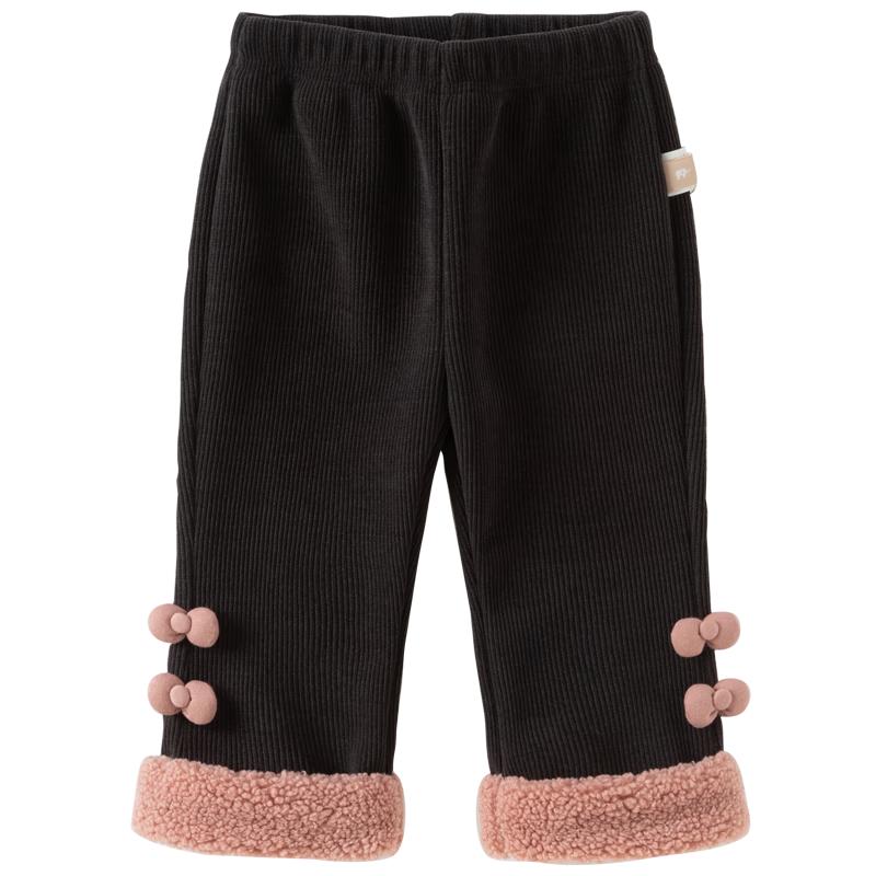 

DAVE&BELLA Girls Chinese Style Fleece-Lined Casual Winter Pants 110 cm