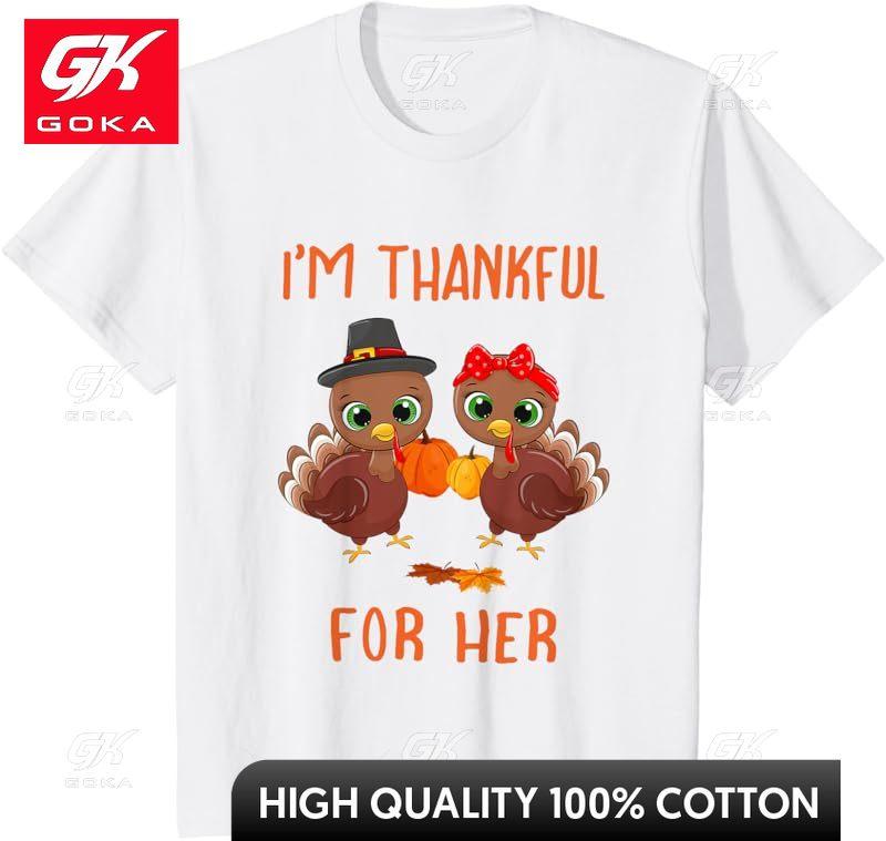 

Thank You for The Fun Matching of Her Thanksgiving Couples Top Tshirt Cute Funny Vintage Graphic T Shirts S