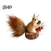 Realistic Squirrel for Home Decor Christmas Ornaments Tree, Cute Felt Plush Woodland with Pine Fluffy Figurine Cone, Hanging Forest Animal Decoration
