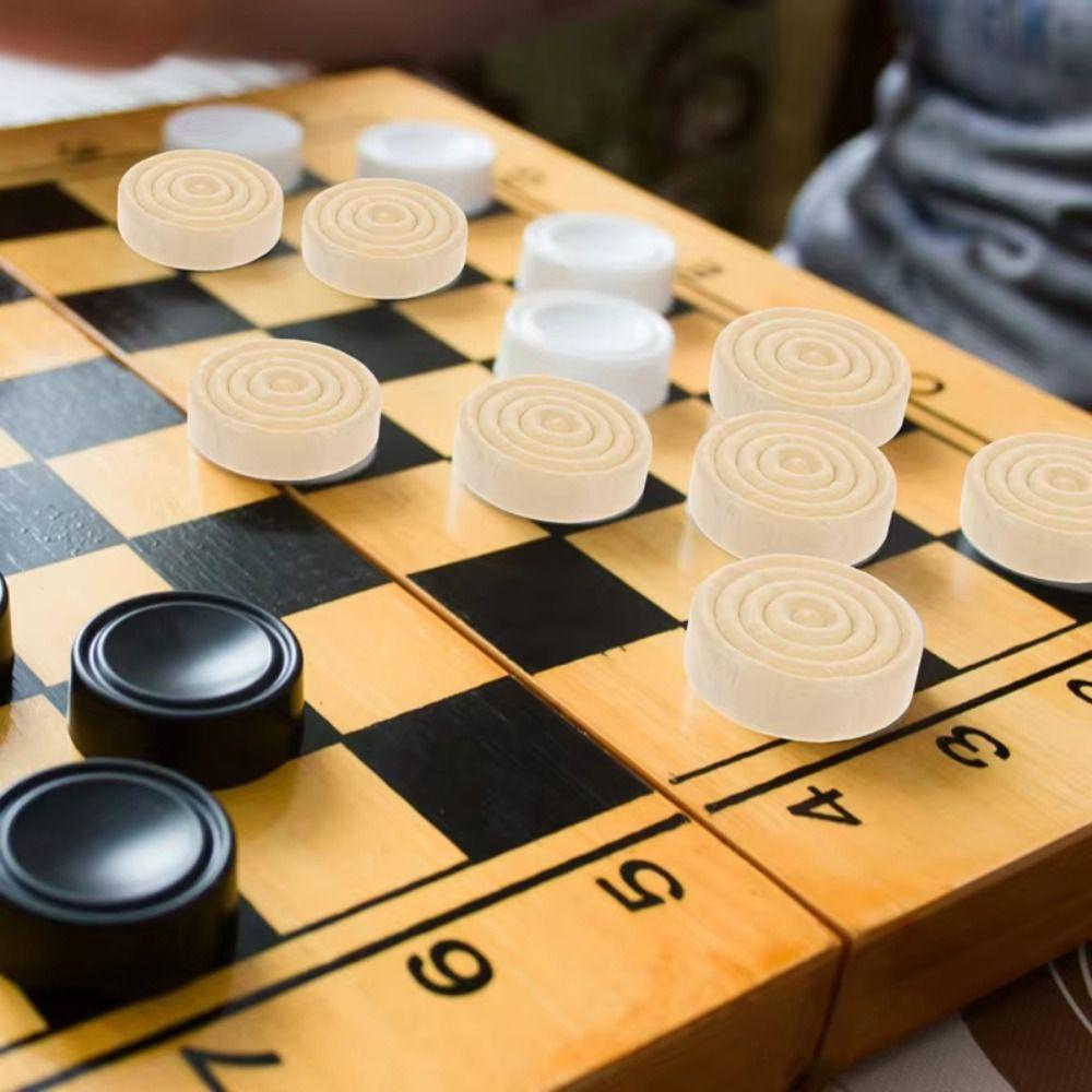 24Pcs/set Standard Chess Game Accessories Delicate Wooden Checker Pieces  International Chess Tables