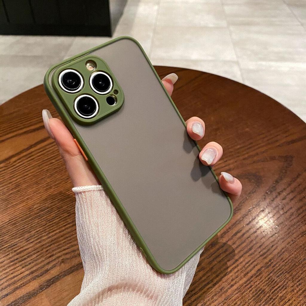 Shockproof Style Bumper Case for IPhone16 15 14 13 Pro Max Translucent Fashion Matte Smooth Feel PC Protection Mobile Phone