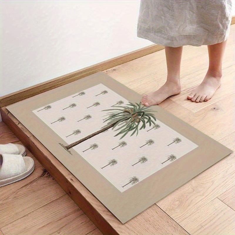 Scandinavian Ins Style Tropical Palm Tree Printed Carpet Entrance Doorway Non Slip Water Absorbent Doormat Home Decor