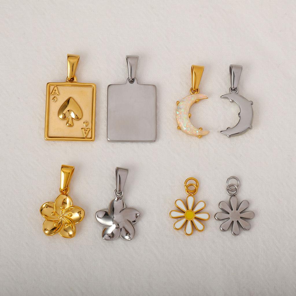 Waterproof DIY Stainless Steel Charms Pendants - Crystal Enamel Designs | Durable  Jewelry Charms for Necklaces & Gifts