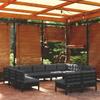 Day and Night - Day and Night Garden Furniture 11 Pieces and Cushions Black Solid Pine Wood