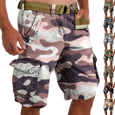 Men's Summer Loose Casual Camouflage Work Shorts, Large-sized Multi-pocket Mid-length Pants Without A Belt