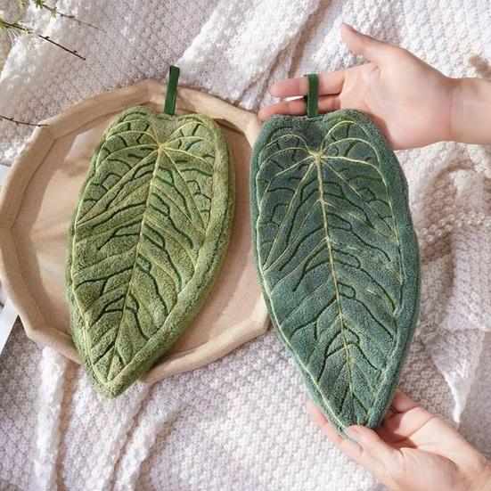 Hand Towels Home Decoration Leaf Hand Towels Coral Fleece 1 Pc