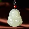 Afghanistan White Jade Unisex Maitreya & Guanyin Pendant 