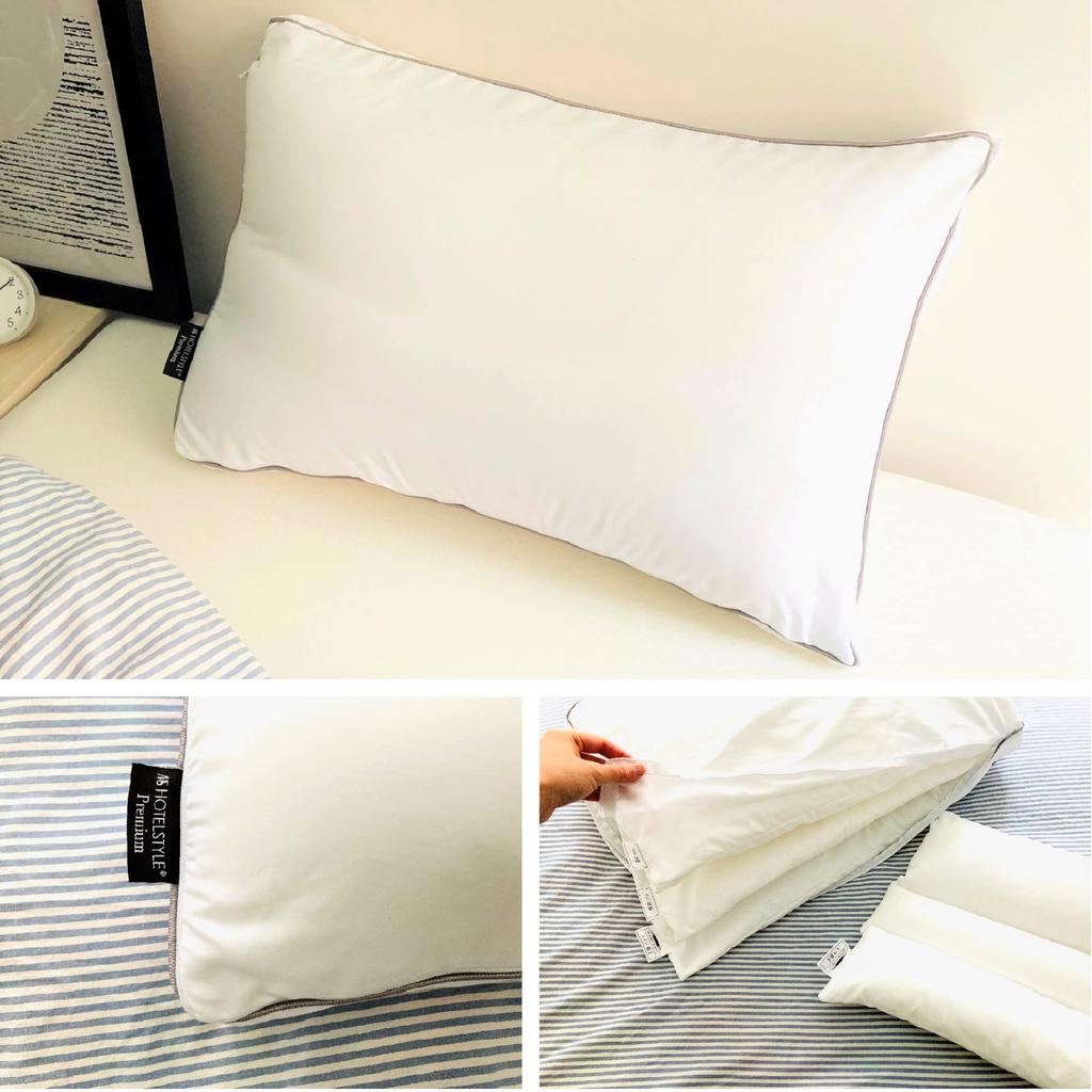 MORIPiLO Morishita Hotelový polštář Premium Čtyřvrstvá struktura Nastavitelná výška Bílý 43x63cm 78 Vzorů pro pohodlí při spánku 4620944 Cca.