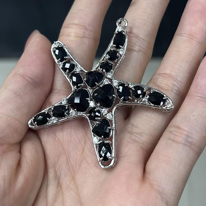 ZHUKOU 52x54mm pandantiv fashion Stea de mare din Cristal pentru femei Accesorii Handmade pentru Realizarea Colierelor Cercei model:VD417