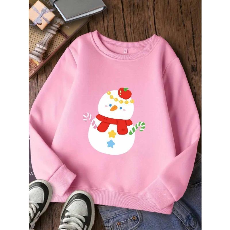 European sizes New Comfortable Kids' Round Neck Sweatshirt, Casual, Trendy And Fashionable Christmas Print Top