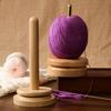 Rotating Wooden Yarn Spool Stand for Knitting and Thread Storage
