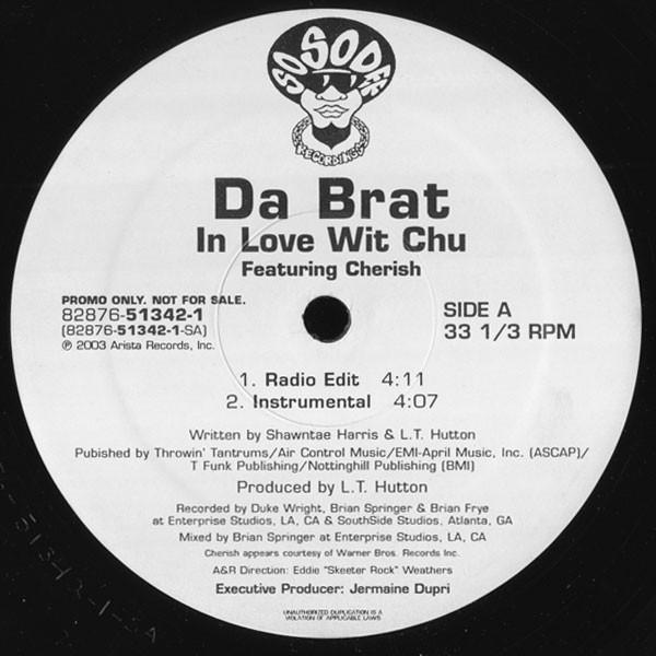

12-дюймовая пластинка DA BRAT - In Love Wit Chu 82876513421 ARISTA 2003 США Рэп и хип-хоп/R&B Б/У