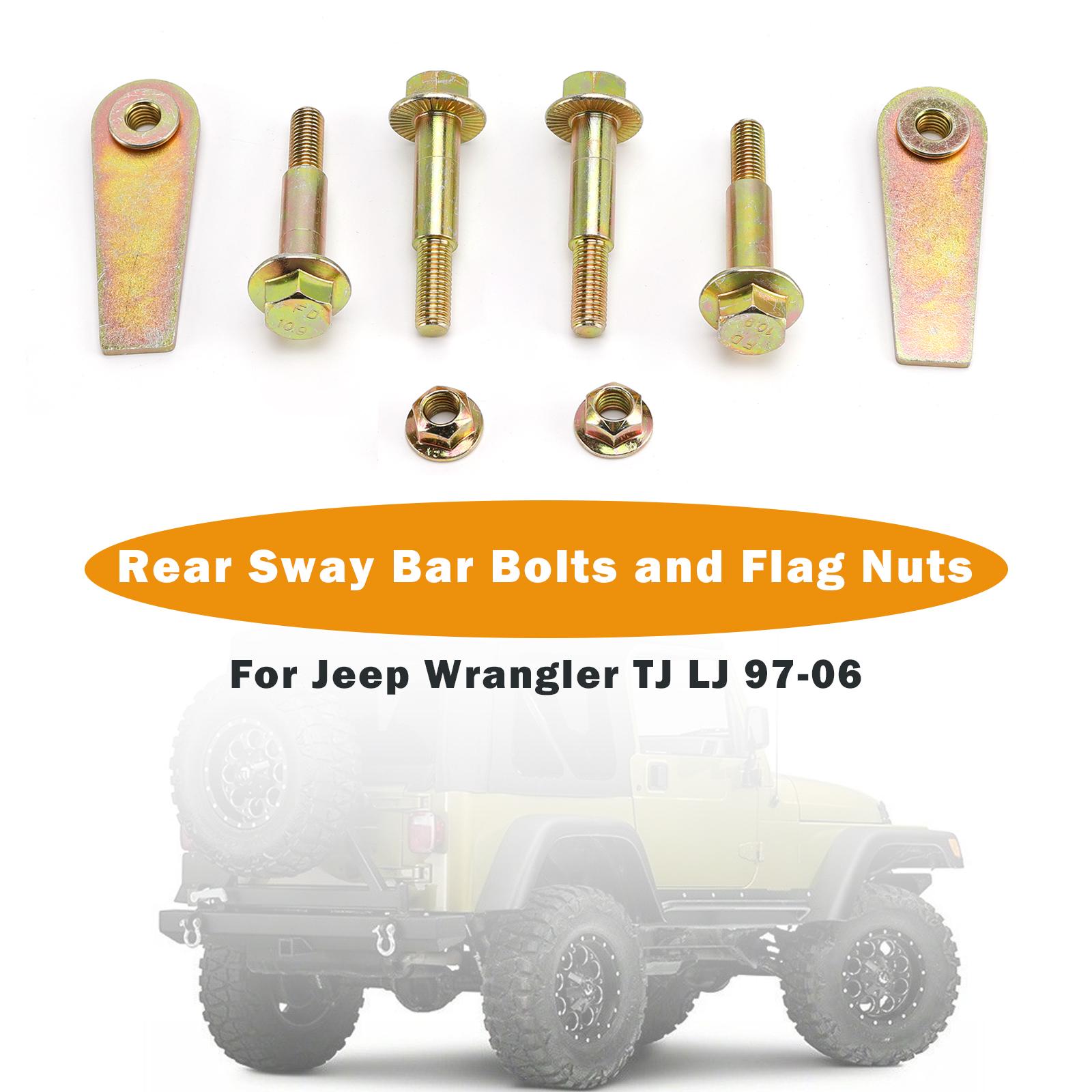 

Rear Sway Bar Bolts and Flag Nuts For Jeep Wrangler TJ LJ 1997-2006
