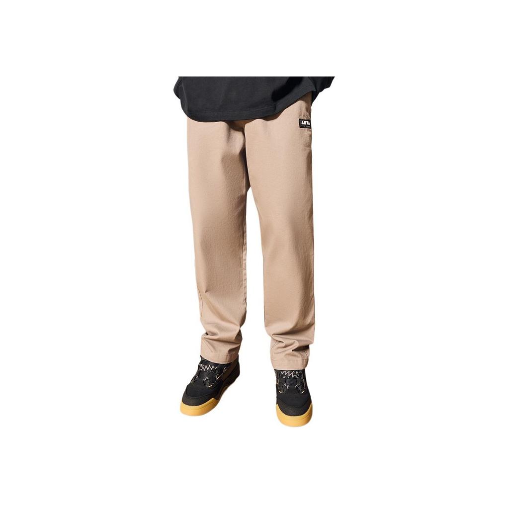 Anta Sport Life Series Solid Color Elastic Waist Loose Sports Pants Unisex Bottoms Linen-Gray 172238502-1