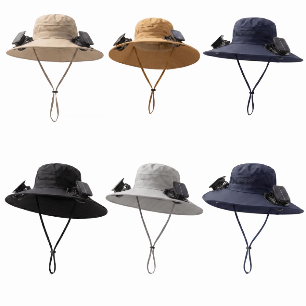 UPF50 Solar Fan Hat Anti-UV Fan Fisherman Hat Summer Fan Wide Brim Hat Travel