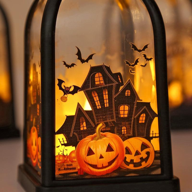 14.2cm/5.59in Halloween Decorative Pumpkin Lantern Led Night Light Lamp Handheld Cartoon Collectible Model Gift Party Decoration