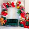 Weihnachtsballons Rot und Weiß Süßigkeiten, Kranzbogen-Set Lutscher Zuckerstange Aluminiumfolienballon Weihnachtsfeier Dekoration