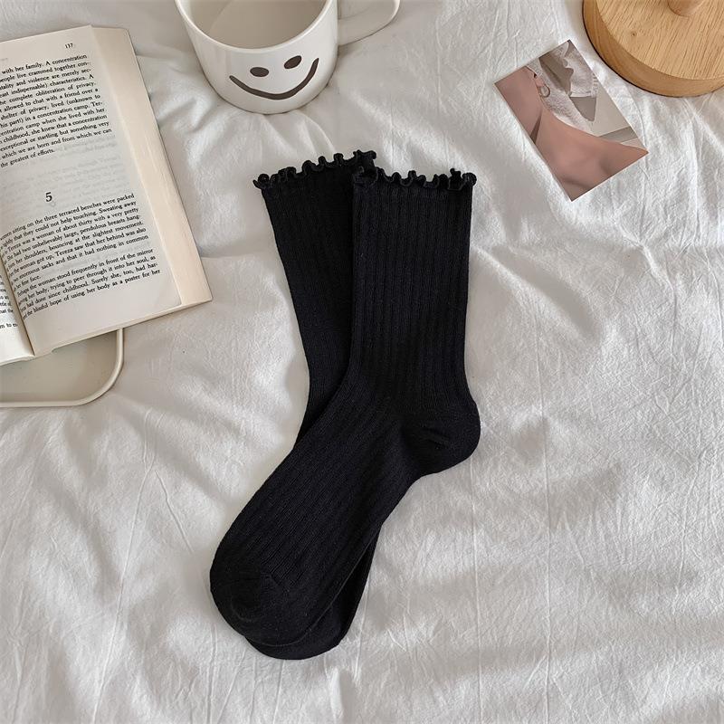 

Socks Women S Cotton Summer Mesh Thin Solid Color Fungus Edge Women S Socks Mesh Breathable Vertical Stripes Pure Want To Pile Socks One size fits all чорний