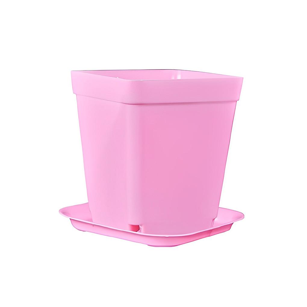 

Квадратный цветочный горшок пластиковый цветочный дренажный канал садовый цветочный горшок садоводство кашпо с поддоном садовый балконный декор розовый