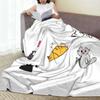 Cat Stickers Sheet Blanket Warm Fleece Sofa Throw Blanket for Home Bedroom Office Throws Bedspread Quilt