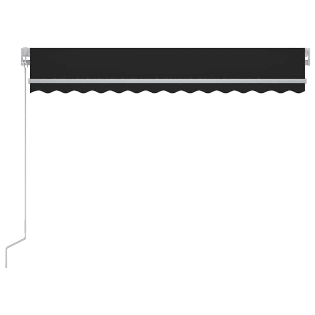 Manual Retractable Awning with LED Lights 300 X 250 Cm Anthracite