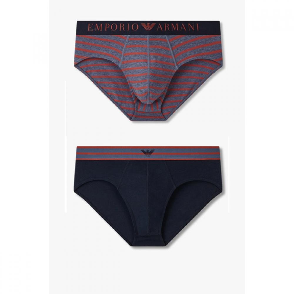 

Emporio Armani Men S Color Stripe Cotton briefS 2pc Set 0815111040 0815111041 L(105)