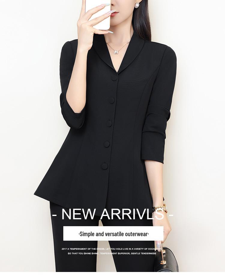 1210 High-End Women's Plus Size Slimming Suit – Long-Sleeved Top for Spring/Autumn