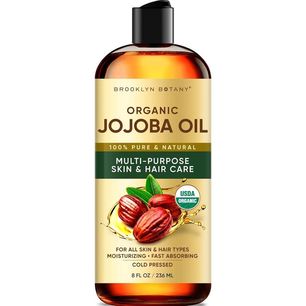 Organic Jojoba Brooklyn Vegetable Cold-Pressed Castor Oil 16 Fl Oz Hair, Face, Body 100% Pure and Natural Carrier Aromatherapy